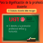 UGT reclama un Estatuto Docente que reconozca la promoción profesional