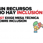 UGT reclama una mesa técnica de negociación sobre Inclusión