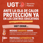 UGT exige medidas urgentes frente al calor extremo en los centros educativos de Castilla-La Mancha