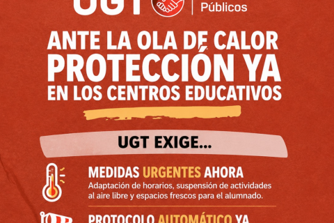 UGT exige medidas urgentes frente al calor extremo en los centros educativos de Castilla-La Mancha