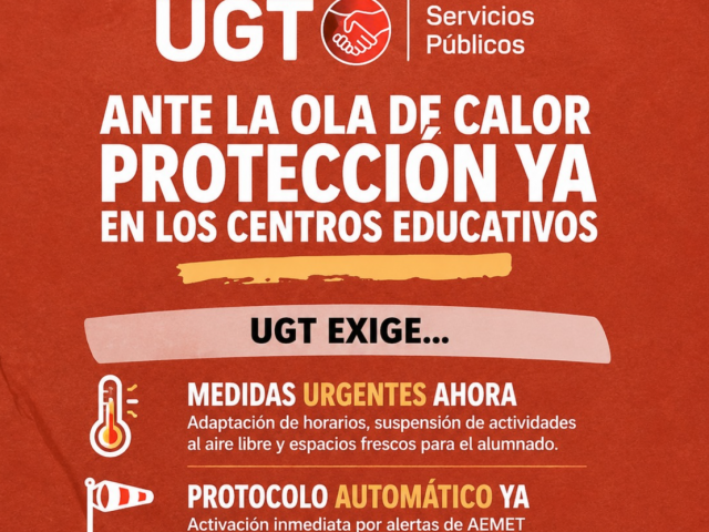UGT exige medidas urgentes frente al calor extremo en los centros educativos de Castilla-La Mancha