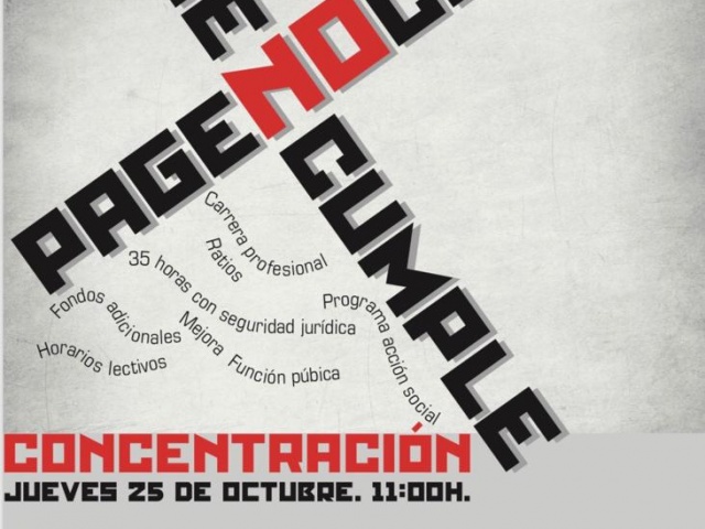 #PAGENOCUMPLE – Movilizaciones por las mejoras laborales de las Empleadas y Empleados Públicos. Jueves 25 de octubre. #PAGENOCUMPLE – Movilizaciones por las mejoras laborales de las Empleadas y Empleados Públicos. Jueves 25 de octubre.