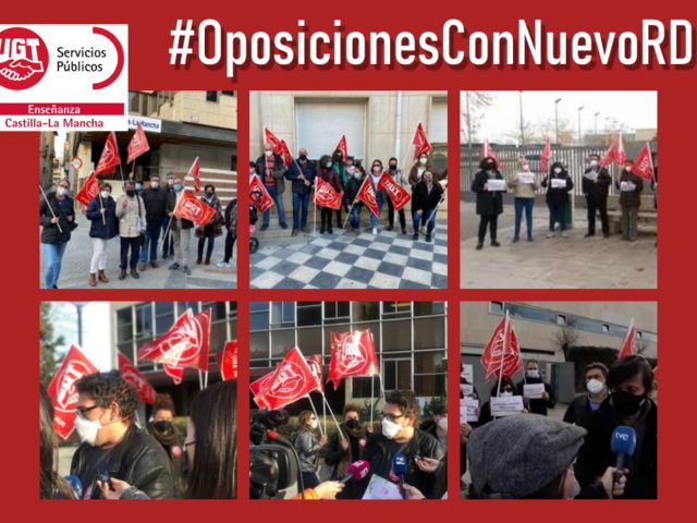Concentraciones UGT por #OposicionesConNuevoRD en Castilla-La Mancha