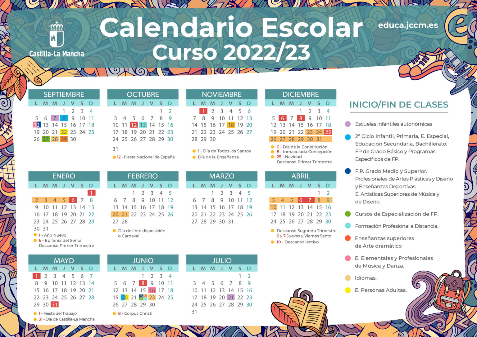 Calendario Escolar 2022 2023 Ense anza UGT Servicios P blicos CLM Calendario Escolar 2022 2023 Ense anza UGT Servicios P blicos CLM