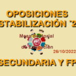 |  MESA SECTORIAL 26/10/2022  |  Convocatoria de oposición de estabilización Secundaria y FP 2023  |